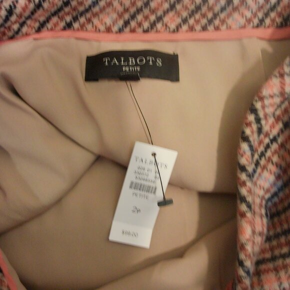 NWTS Talbots wool-blend Lined plaid Pencil skirt Size 2P - Picture 4 of 4